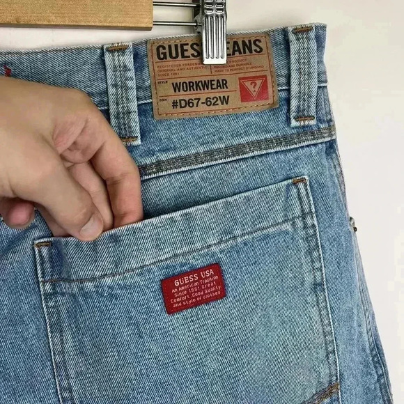 Vintage Guess Denim Cargo Shorts Size 32 - Picture 6 of 8